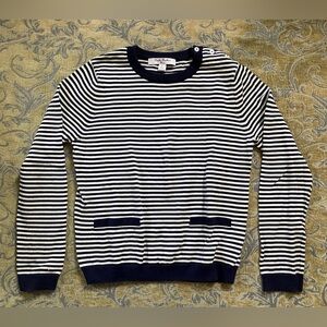 Brooks Brothers Girls Sweater Size L (10/12) Navy Blue and White